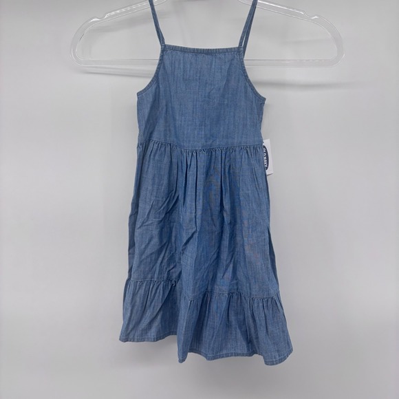 Old Navy Other - Old Navy Girls 4T Chambray Dress Tiered Sleeveless Summer Casual Outfit